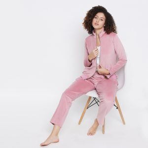 Zipper Jacket & Pyjama Set in Velour