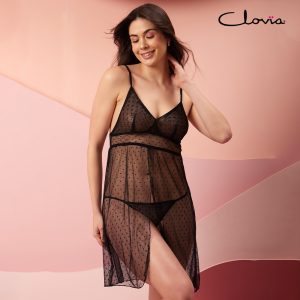Black transparent nighty