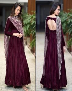 backless anarkali suit