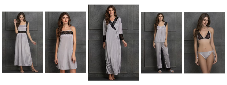 7-Piece Satin Nightwear Set