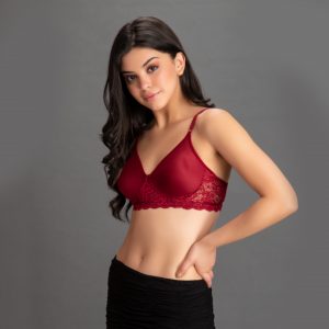 red spacer cup cotton bra