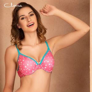 Padded Underwired Printed Demi Cup T-Shirt Bra