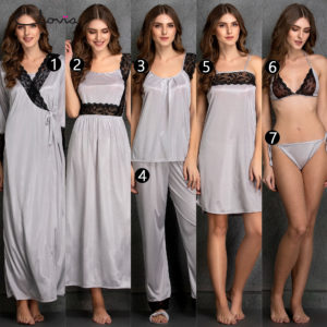 Multi-piece set in satin