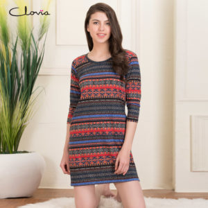 Short Night Dress with 3/4th Sleeves
