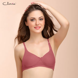 Non-Padded Non-Wired Bra with Double Layered Cups in Pink
