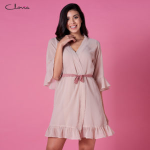 Chic Basic Robe in Dusty Pink - Lace & Georgette