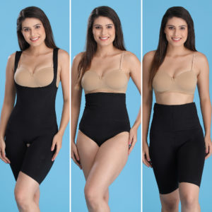 Choose high waisted shapewear with silicon grips