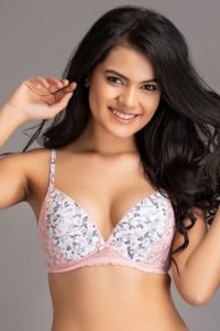 floral print plunge bra