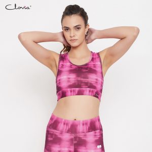 Medium Impact Padded Abstract Print Sports Bra i
