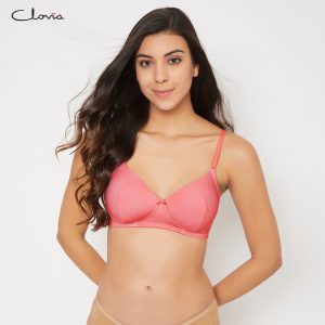 Padded Non-Wired Full Cup Multiway T-shirt Bra in Peach