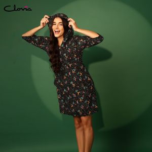 Christmas Print Short Night Dress