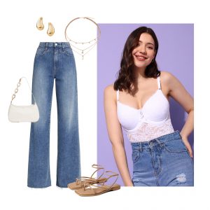 styling bralettes with high-waist denim