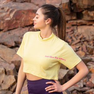 yellow crop top for gym