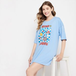 graphic and text print nightdress