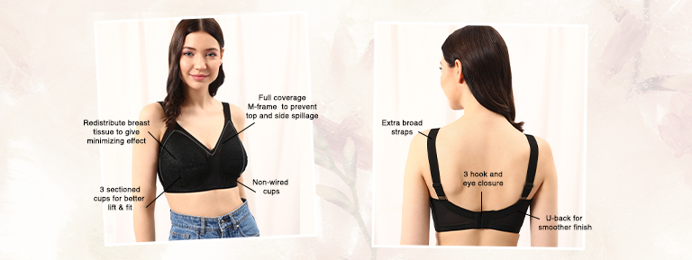 M-Frame Minimizer Lace Bra