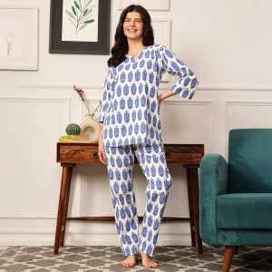 Pretty Florals Cami Top & Pyjama Set in Baby Blue